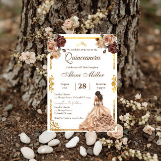 Boho-Blumen-Quinceañera-Einladung Einladung
