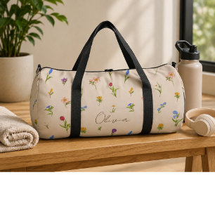 Boho-Blumen-Regenbogen Duffle Bag