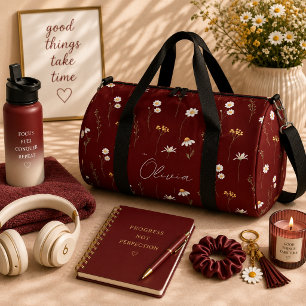 Boho-Blumen-Regenbogen Duffle Bag