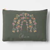 Boho-Blumen-Regenbogen Zubehörtasche (Vorderseite)