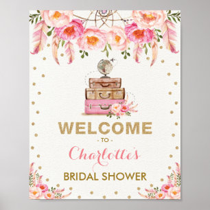 Boho-Blumen-Reise-Brautjunggesellinnen-Abschied Ch Poster