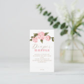 Boho-Blumen-Rosa-Mädchen-Party-Windel-Raffle Begleitkarte (Stehend Vorderseite)