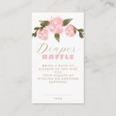 Boho-Blumen-Rosa-Mädchen-Party-Windel-Raffle Begleitkarte (Vorderseite)