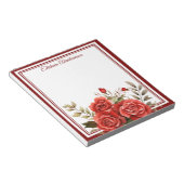 Boho Blumen Rote Rosen Notizblock (angewinkelt)