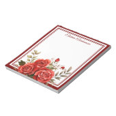 Boho Blumen Rote Rosen Notizblock (Rotiert)