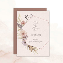 Boho-Blumen- Save-the-Date-Karte