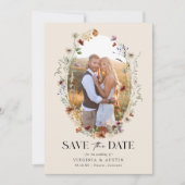 Boho-Blumen- Save-The-Date-Karte Save The Date (Vorderseite)