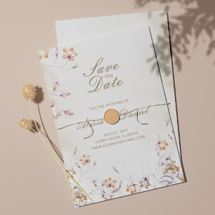 Boho-Blumen-Save-the-Date-Karte Save The Date