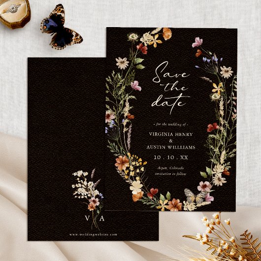 Boho-Blumen Save-the-Date-Karte Save The Date