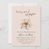 Boho-Blumen-Schleife-Baby-Party-Nesting-Event Einladung (Vorderseite)