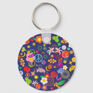 Boho-Blumen Schlüsselanhänger