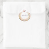 Boho-Blumen-Schmetterlingskranz Runder Aufkleber (Tasche)
