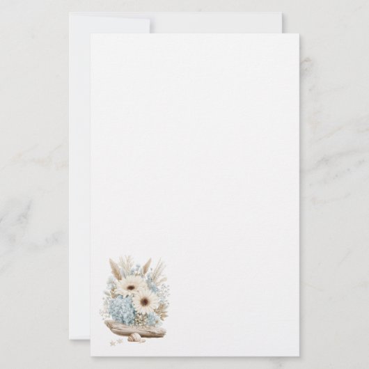 Boho-Blumen-Schreibwarenpapier Briefpapier (Vorderseite)