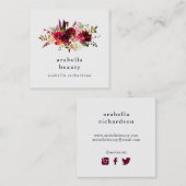 Boho Blumen| sozial-Medium-Ikonen Quadratische Visitenkarte (Vorne/Hinten)