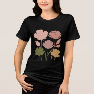 Boho-Blumen-T-Shirt in Erdtönen Tri-Blend Shirt