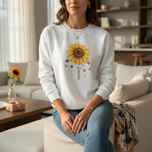 Boho Blumen Tante Sonnenblume Muttertagsgeschenk Sweatshirt