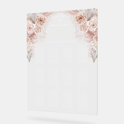 Boho blumen Taufe Acrylschild (Winkel)