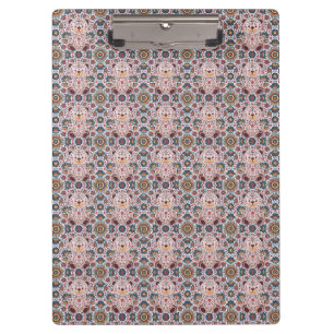Boho-Blumen-Teddybär und ornamentales Mandala naht Klemmbrett