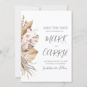 Boho-Blumen-Terrakotta-Hochzeit Save The Date