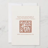 Boho-Blumen-Terrakotta-QR-Code-Hochzeit Save The Date (Rückseite)