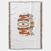 Boho-Blumen-Terrakotta-Retro-Erdtöne-Wildf-Mutter Decke (Vorderseite Vertikal)