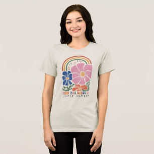 Boho-Blumen-Tri-Blend-Shirt mit Zitaten Tri-Blend Shirt