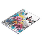 Boho-Blumen-Tuschemalerei Notizblock (Linke Seite)