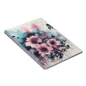 Boho-Blumen-Tuschemalerei Notizblock (Rechte Seite)