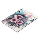 Boho-Blumen-Tuschemalerei Notizblock (Linke Seite)