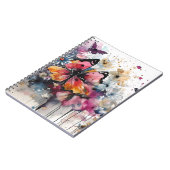 Boho-Blumen-Tuschemalerei Notizblock (Linke Seite)
