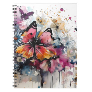 Boho-Blumen-Tuschemalerei Notizblock