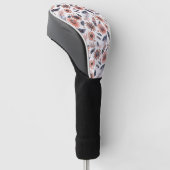 Boho-Blumen- und Feder-Muster Golf Headcover (angewinkelt)
