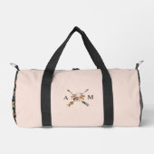 Boho-Blumen und Pfeile monogrammiert Duffle Bag (Vorderseite)