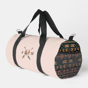 Boho-Blumen und Pfeile monogrammiert Duffle Bag