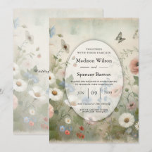 Boho-Blumen und Vintage-Gelübde-Hochzeit