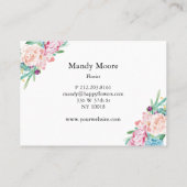 Boho Blumen Visitenkarte (Rückseite)