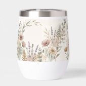 Boho-Blumen-Wasserflasche – Personalisiertes Gesch (Rückseite)