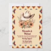 Boho-Blumen-Western-Hochzeit qr-code Einladung (Vorderseite)