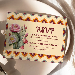 Boho-Blumen-Western-Hochzeit RSVP Karte