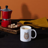 Boho-Blumen-Wolf-Psychedelic-Art Kaffeetasse