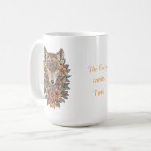 Boho-Blumen-Wolf-Psychedelic-Art  Kaffeetasse (Vorderseite Links)