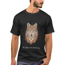 Boho-Blumen-Wolf-Psychedelic-Art-T-Shirt 