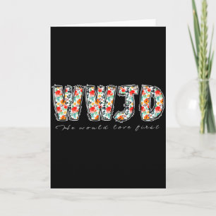 Boho-Blumen-Wwjd Er Würde Erste Christliche Jesus Karte