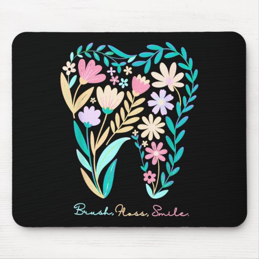 Boho-Blumen-Zahn-Blume-Zahnarzt-Student-Dental Mousepad (Vorne)
