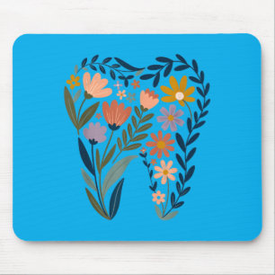 Boho-Blumen-Zahn-Blume-Zahnarzt-Student-Zahnmedizi Mousepad