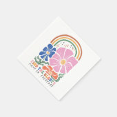 Boho-Blumen-Zitate Serviette (Ecke)