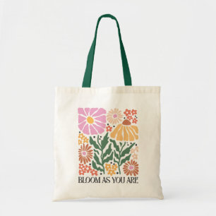Boho-Blumen-Zitate Tragetasche