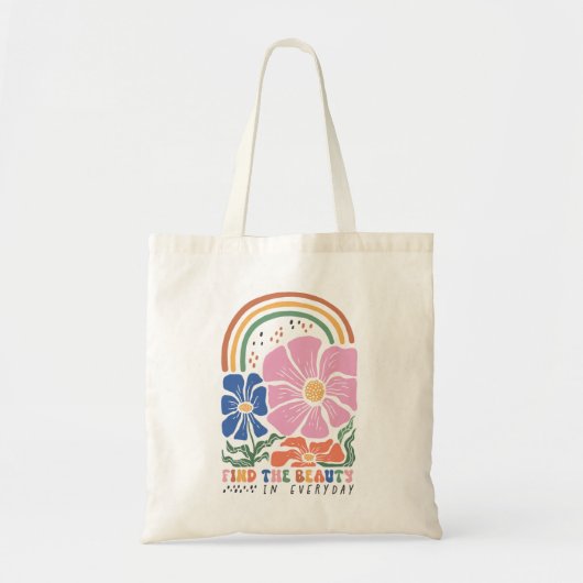 Boho-Blumen-Zitate Tragetasche (Vorne)