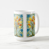 Boho-Blumenbaum-Kachel Kaffeetasse (VorderseiteRechts)
