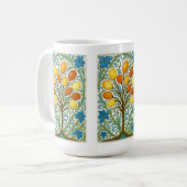 Boho-Blumenbaum-Kachel Kaffeetasse (Vorderseite Links)